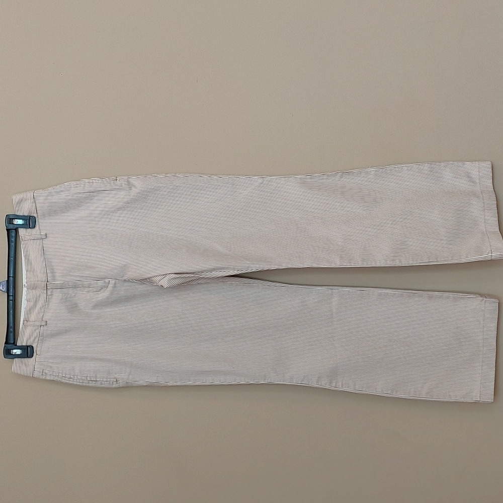 LAND'S End Tan and Cream Pinstripe Pants